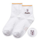 【Disney 小熊維尼】小熊維尼刺繡中筒暗紋襪-14|台灣製造 台灣直送  (下單後5-7個工作天出貨)