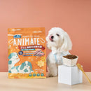 橘色包裝倍力Animate無穀牧野雞鴨成幼犬低敏犬糧1.5公斤與白色小型犬及白碗犬糧.