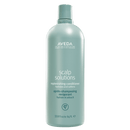 AVEDA淨瑕舒敏潤髮乳200ml，綠灰色塑膠瓶身，白色字體英法雙語標示.