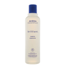 白色磨砂瓶身，藍色瓶蓋，AVEDA繽亮深層清潔洗頭水250ml.