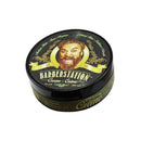 BARBERSTATION巴博士綠色硬漢髮乳120ml黑色圓形包裝，復古男性圖案設計.