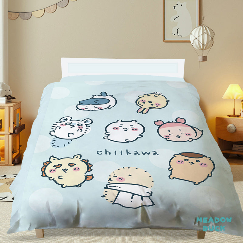 【Chiikawa 吉伊卡哇】可愛集會 - 薄被套/涼被/兩用被套 - Chiikawa 吉伊卡哇|台灣製造 台灣直送