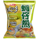 華元波的多蚵仔煎口味洋芋片76克綠色包裝，上方紅色華元標誌.