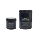 黑色塑膠瓶身Davines東方美人護髮膜，250ml與1000ml兩款容量，簡約白色標籤文字.