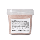 Davines 達芬尼斯 SOLU 海鹽去角質潔淨乳250ml，透明塑膠罐裝，乳霜狀帶有海鹽顆粒.