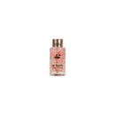 粉紅色花卉圖案蠶絲蛋白香氛沐浴露小瓶，金色瓶蓋.