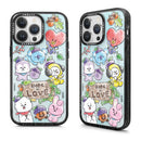 BT21宇宙明星許願樹圖案磁吸iPhone 15系列手機殼，彩色插畫風格.