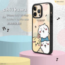 Chiikawa 可愛角色淺粉色iPhone手機殼，黑色邊框經典款保護殼.