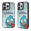 藍色水怪漢頓角色磁吸鏡面iPhone 15 Pro系列保護殼，背面海洋圖案.