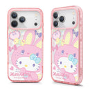 透明粉紅邊框Hello Kitty兔兔圖案iPhone 17系列磁吸手機保護殼.