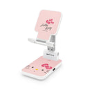 粉紅色Hello Kitty圖案折疊無線充電支架，帶角度調節功能.