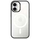 耀石黑磁吸款iPhone 17手機殼，透明背板與黑色邊框設計.