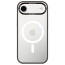 耀石黑色磁吸iPhone 17系列保護殼，透明背板搭配黑色邊框設計.