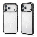 透明背板搭配耀石黑磁吸邊框iPhone 17系列保護殼，展現簡約高質感.
