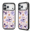 Kuromi 酷洛米野餐主題磁吸款 iPhone 17 系列手機保護殼，粉紫格紋多角色圖案.
