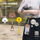 LINE FRIENDS角色造型手機扣環掛繩，棕熊、莎莉與康妮款，長度60公分，手腕帶設計.