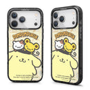 黃色布丁狗圖案iPhone 17系列磁吸保護殼，搭配可愛小熊與白色小狗細節.