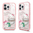 三麗鷗Kitty與Melody粉紅磁吸iPhone手機保護殼，透明設計帶角色插畫.