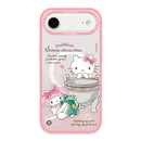 粉色三麗鷗Kitty與Melody磁吸款iPhone17手機保護殼，故宮風格設計.