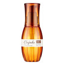 琥珀色塑膠瓶裝護髮油，白色標籤印有Elujuda MO字樣，容量120ml.
