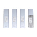 GOLDWELL歌薇KERASILK絲馭洸輕髮油50ml四瓶排列，三瓶霧面銀灰瓶身一瓶透明液體.