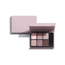Heme喜蜜六色眼影盤，柔和粉紫調，附雙頭刷，霧面與微珠光質地.