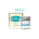HONGO華麗蓬鬆乳230ml透明瓶身配銀色蓋，附淡黃綠色標籤，外盒以綠白配色標示品牌與產品名稱.