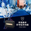 HP 高畫質數位機車行車記錄器，黑色矩形設計顯示停車監控功能.