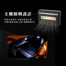 黑色HP高畫質數位機車行車記錄器，矩形LED燈光設計，夜間照明功能明顯.