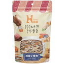 淡雅粉色包裝減鹽丁香魚手作犬貓天然零食，透明窗可見魚乾內容.
