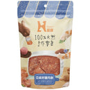 Hyperr超躍亞麻籽雞肉手作天然犬貓零食，透明包裝顯示肉條質地.