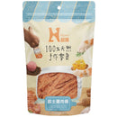 起士雞肉條手作寵物零食，天然無添加，藍白包裝透明視窗設計.