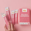 粉色包裝寵物腎泌益生菌30包裝，手握一包，旁有產品盒展示貓狗圖案.
