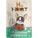 超躍犬用卜派嫩丁功能零食包裝，卡通法鬥犬圖案，腸保健康款30克.