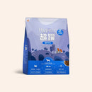 藍紫色包裝犬貓凍乾生食餐牛肉口味500g，包裝底部顯示營養標示與產品特色圖示.