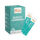 綠色包裝腸胃益生菌粉末，標示80億活菌數與品牌Hyperr超躍.