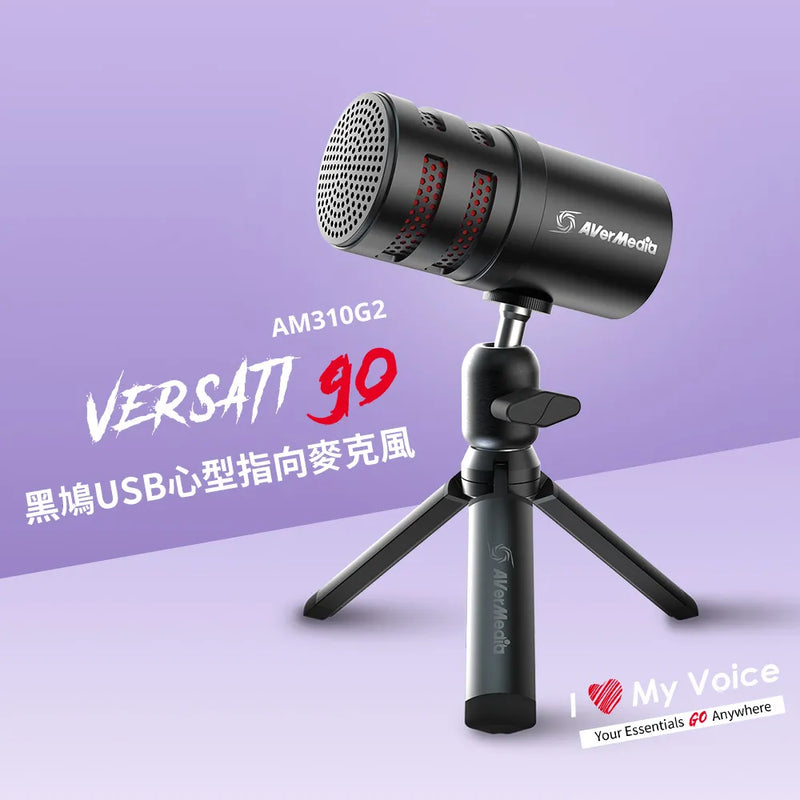 【Aver Media 圓剛】AM310G2 黑鳩USB心型指向麥克風 (下單後2-3個工作天出貨)