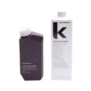 KEVIN MURPHY返老還童潤護受損修復250ml及1000ml瓶身，黑白簡約設計.