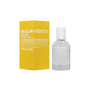 MALIN+GOETZ 透明圓瓶淡香精，配白色瓶蓋，附亮黃色簡約外盒.