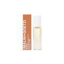 MALIN+GOETZ滾珠式香氛油9ml，透明玻璃瓶搭配白色瓶蓋，附品牌橘色包裝盒.