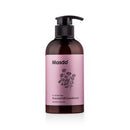 Masdo瑪斯朵受損修復精油護理素300ml，深棕色瓶身配粉色標籤與植物插畫.