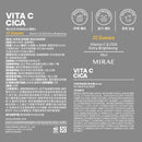 白底包裝瓶身，金色文字標示VITA C CICA超級雙C美白淡斑精華30ml，清晰成分與使用說明繁體中文標籤.