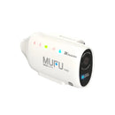 星河白色MUFU雙鏡頭機車行車記錄器V40S極光機側邊款，2K高清攝影.