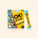 黃色包裝OK！益生菌，怪獸部落品牌，30包入，卡通動物圖案設計.