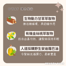 OWAY捲髮彈力浴髮乳主要成分和功效介紹卡片，棕色背景，文字排版清晰.
