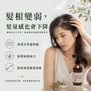 Oway 濃密激活急救精華痛點圖，說明頭頂稀疏感、髮根扁塌、髮量感下降及髮絲容易脆弱易斷等常見困擾。
