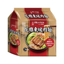 TTL台酒花雕東坡肉麵三入包裝，主視覺展示東坡肉泡麵碗，高湯色澤濃郁，配有厚切滷肉片、青菜與麵條.