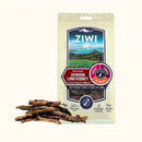 ZIWI巔峰獸用天然鹿肺鹿腎潔牙骨60克，深色條狀乾肉零食包裝.