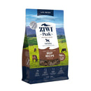 ZIWI巔峰經典系列96%鮮牛肉狗糧1公斤，藍綠色包裝帶山景牧場圖案.